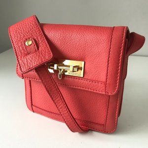MYSUELLY Crossbody Mini Bag Coral Red Purse 6"x 6"